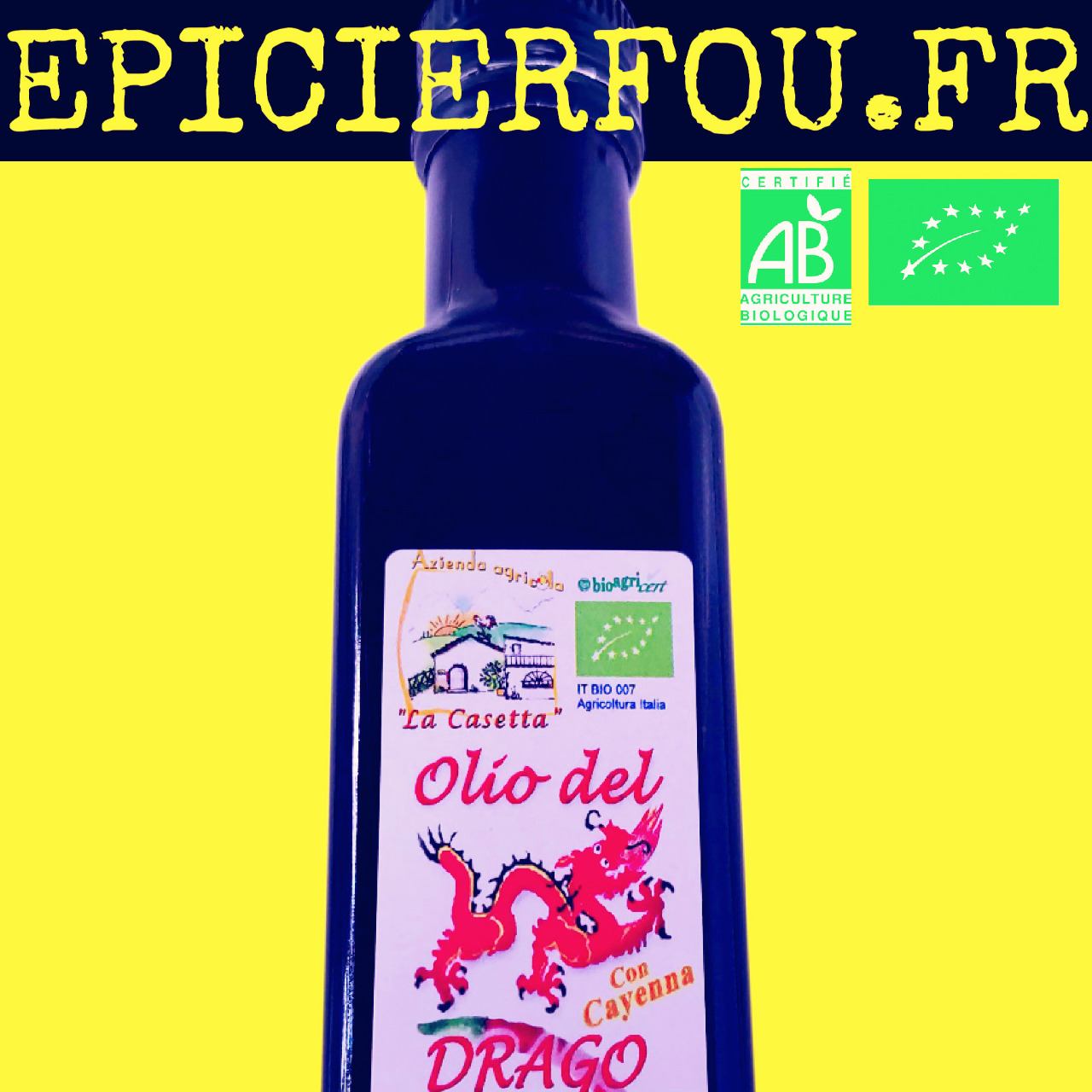 Huile piquante BIO piment Cayenne epicierfou.fr