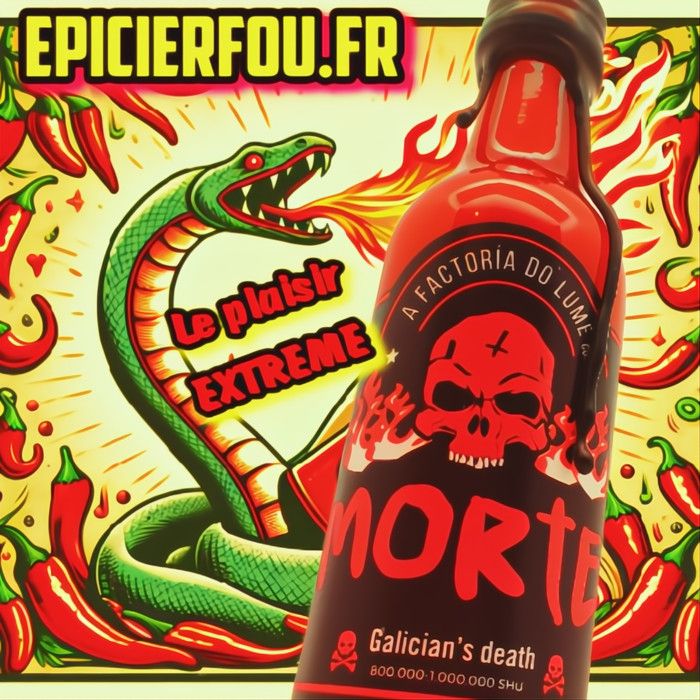 Incroyable chaleur du piment Carolina Reaper fermenté avec l'incroyable saveur du piment Ghost Fantasme, c'est la GALICIAN'S DEATH !