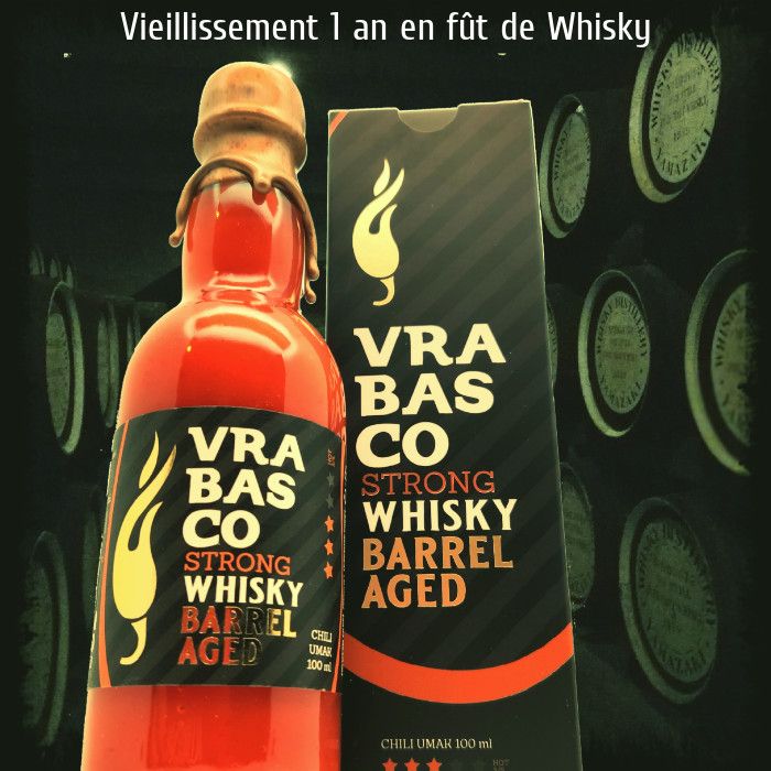 Sauce piment Red Savina fermenté puis vieillissement en fût de whisky pendant 1 an
