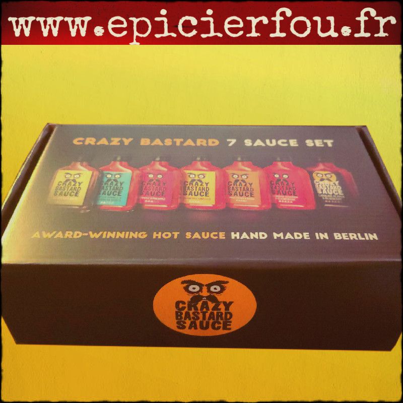 Coffret ultime 7 sauces piquantes originales Crazy Bastard