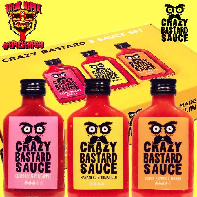 Coffret ultime 7 sauces piquantes originales Crazy Bastard