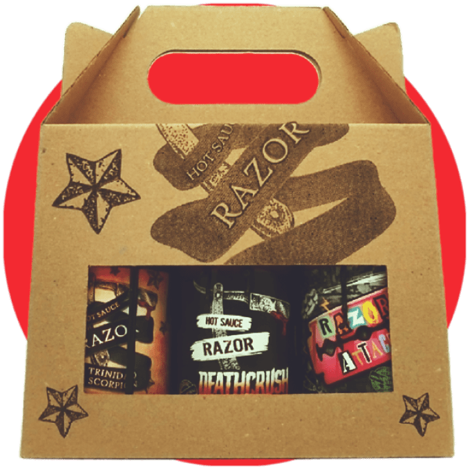 Coffret 3 sauces super fortes RAZOR