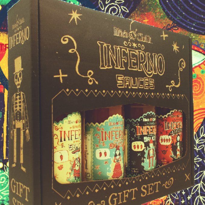 Coffret INFERNO 4 Sauces Piquantes