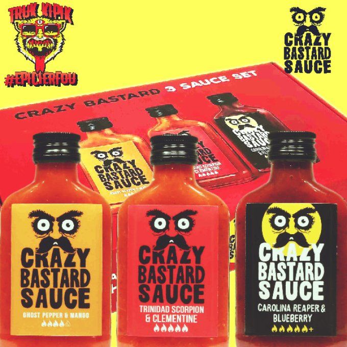 Sauce piquante : Crazy Bastard Full Regular Sauce coffret 7 x Bouteilles  100ml -  France