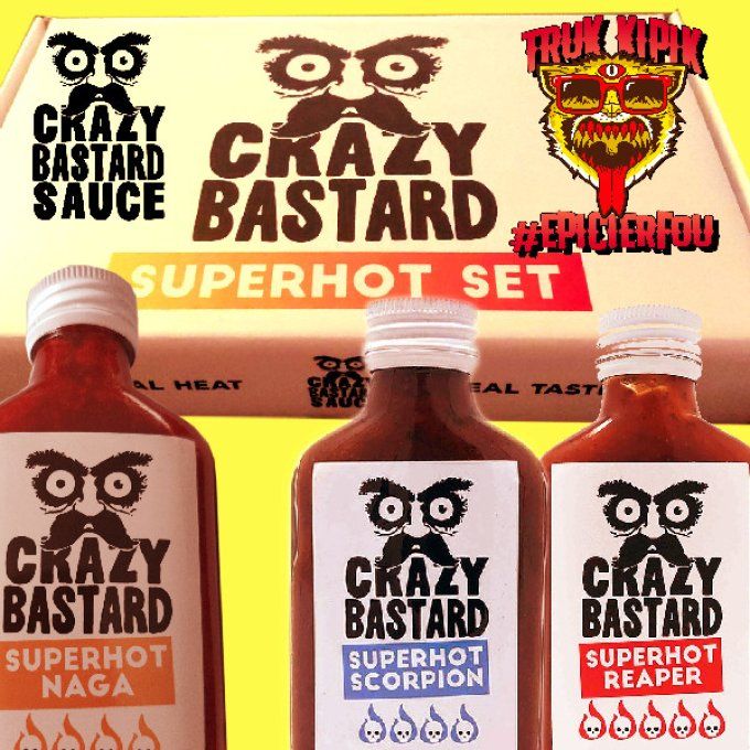 Coffret Crazy Bastard 3 SuperHot Sauces