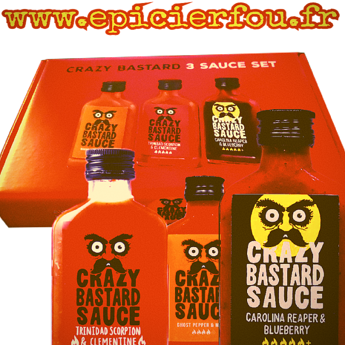 Coffret Crazy Bastard 3 sauces fortes