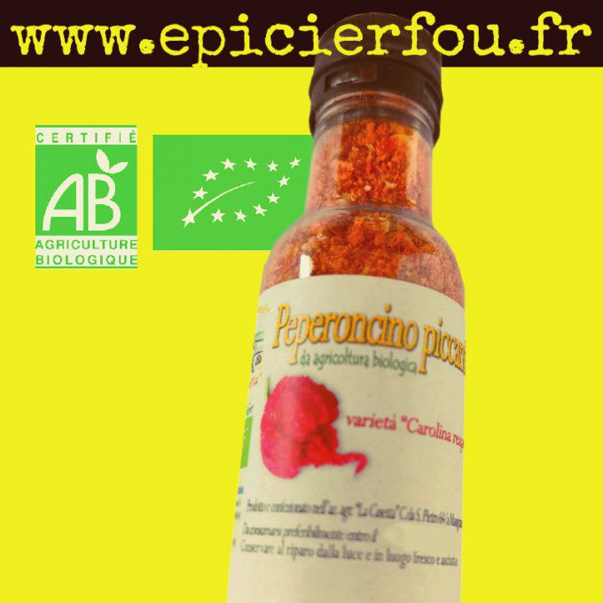 Flocons Piment seche Carolina Reaper BIO