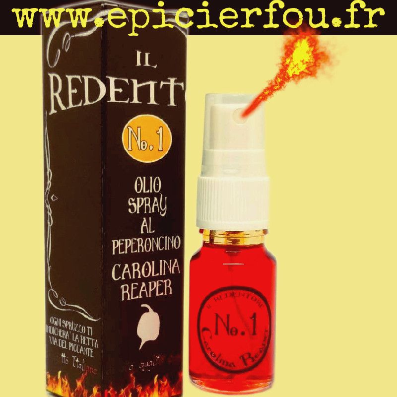 Spray Huile extra vierge Taggiasca infusion piment extrême Carolina Reaper  