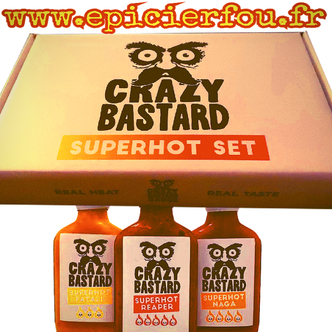 Coffret Crazy Bastard 3 SuperHot Sauces