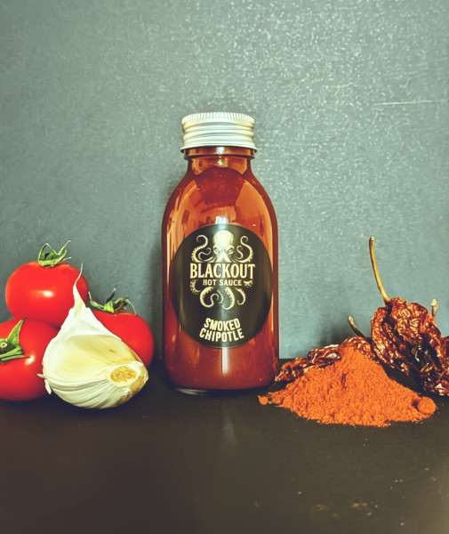 Bouteille de sauce piquante artisanale au piment Chipotle fumé