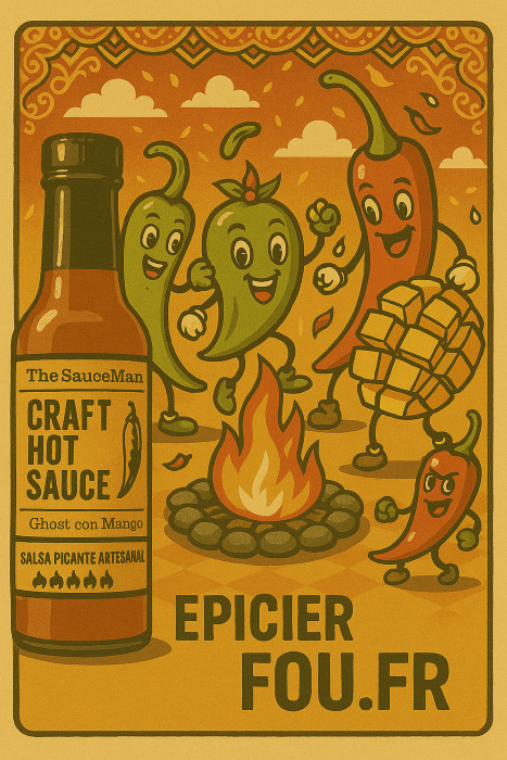 Image sauce Ghost Pepper Mango – condiment tropical pour grillades, curry et plats végés
